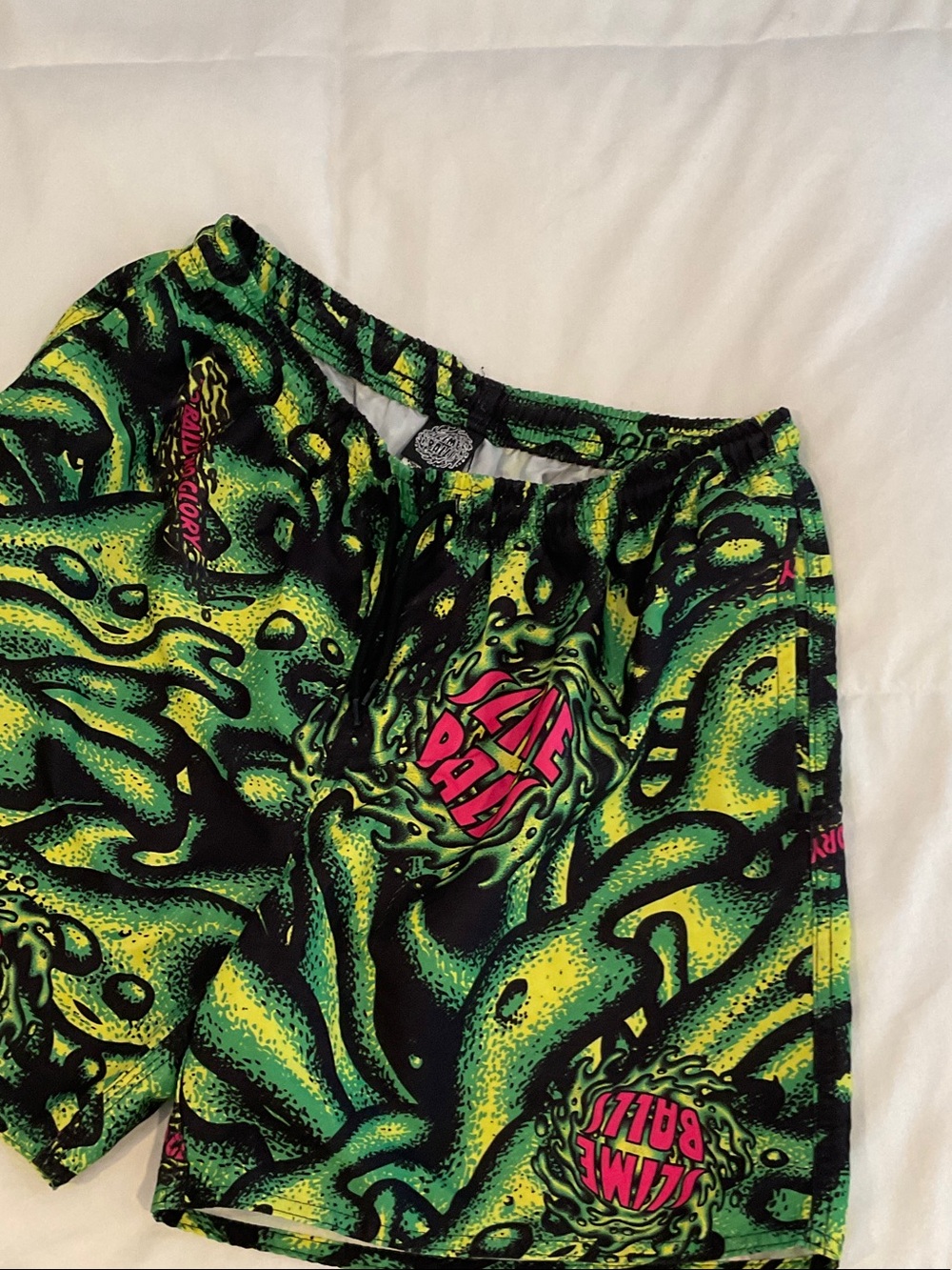 Slime Ball Neon Green Graphic Swim Shorts trunks